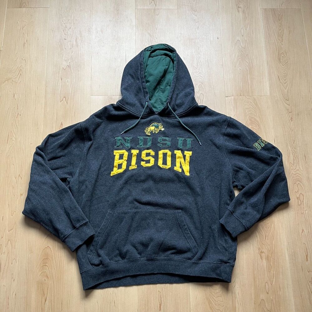 NDSU Bison Sweatshirt XXL Embroidered Logo Grey Arm Patch Excellent